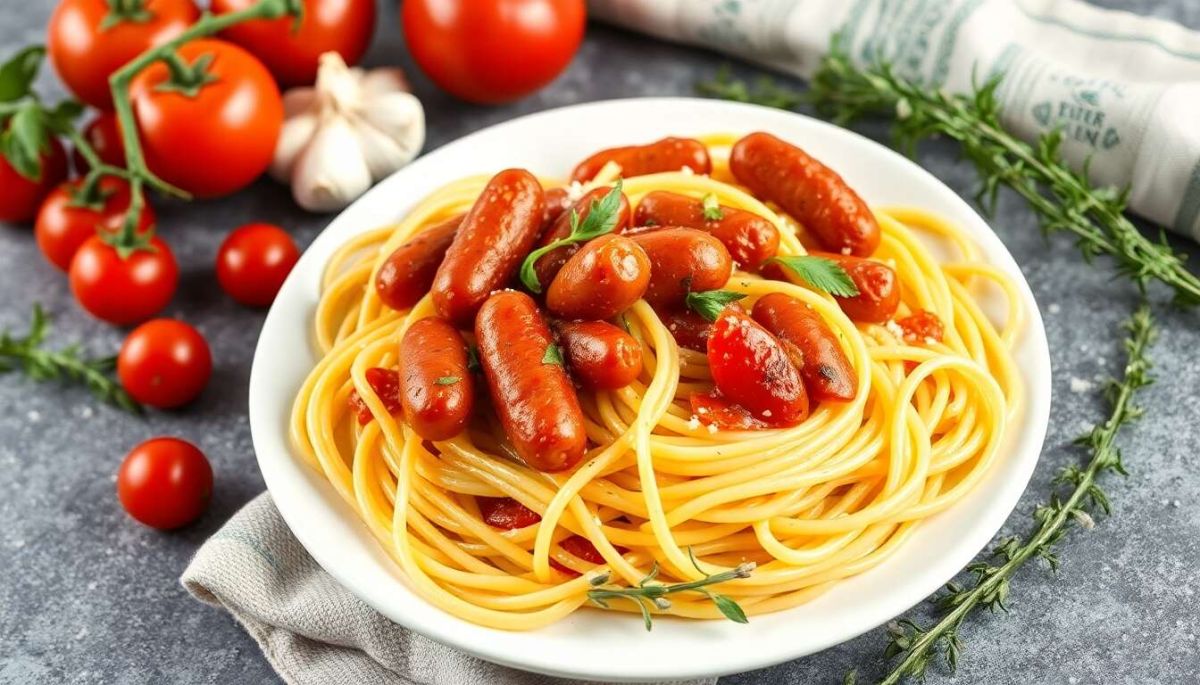 Une recette gourmande de spaghettis aux chipolatas pour vos repas conviviaux