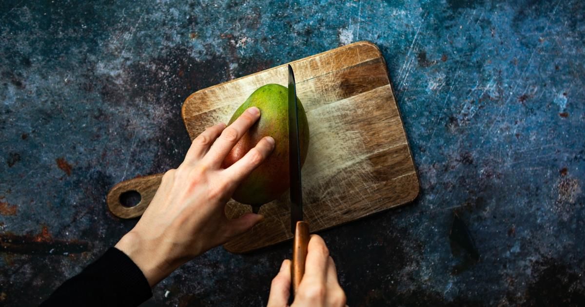 Détails sur la découpe de la mangue