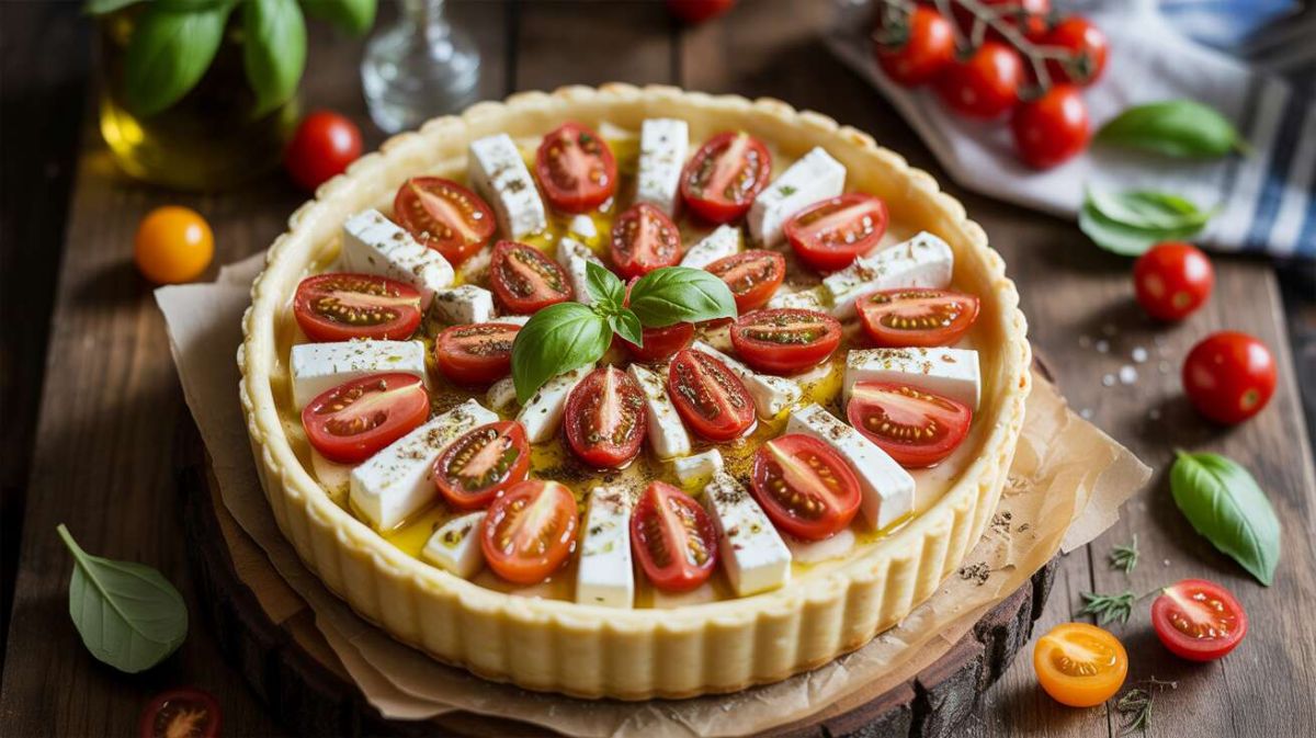Une tarte estivale au fromage et tomates cerises qui va émerveiller vos papilles