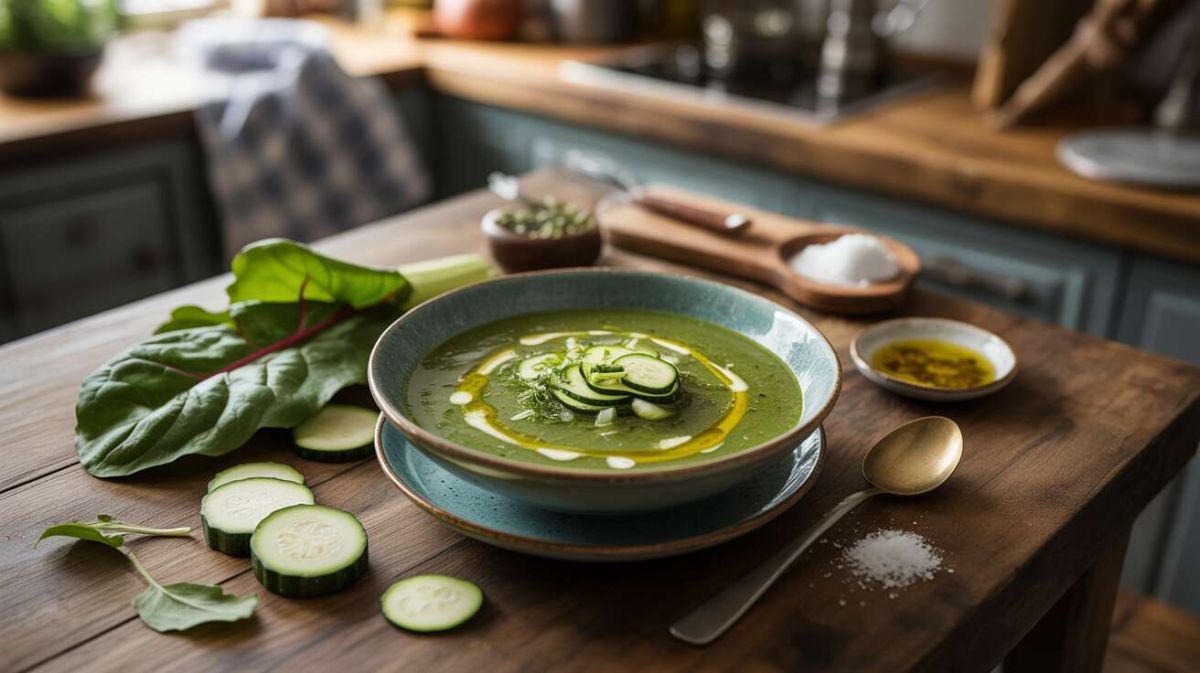 Une soupe légère de blettes et courgettes pour les gourmands