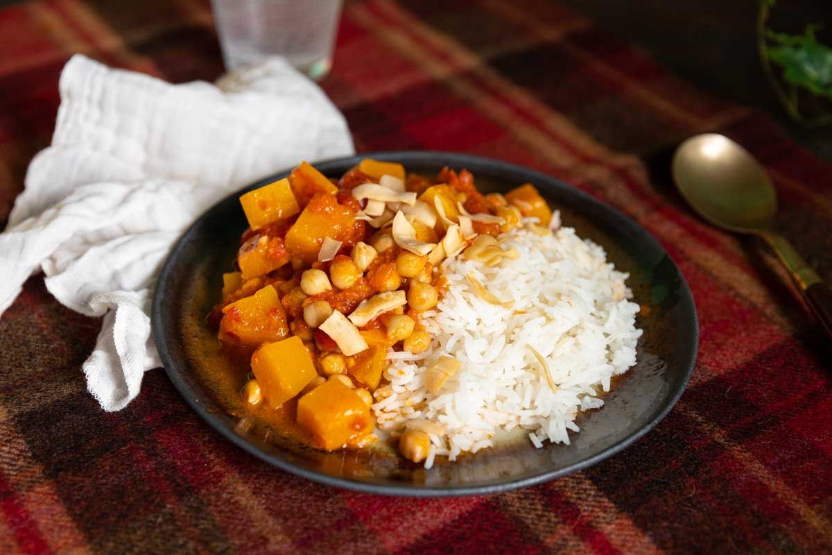Délights culinaires : Curry de butternut et pois chiches au Cookeo