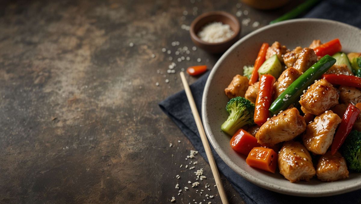 Un wok savoureux de poulet et légumes au sésame à réaliser chez soi